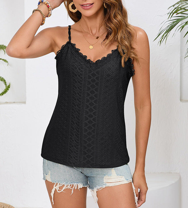 Blonde Camisole Top Dame – V-hals med Justerbare Stropper