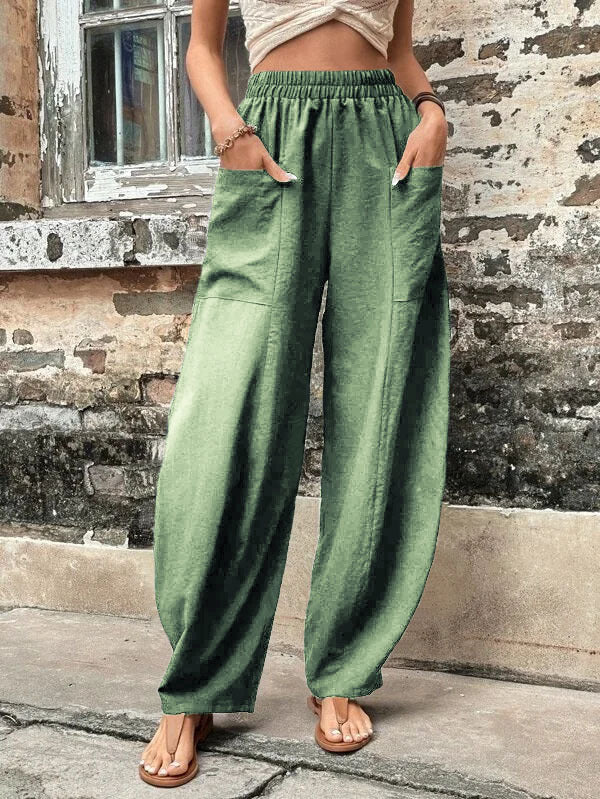 Harem Pants Women High Waist – Relaxed Wide Fit Pants for Summer