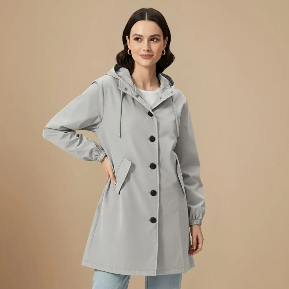 Vinterjakke Dame – Let Windjakke med Hætte – Beskyttende Komfort til Overgangsvejr