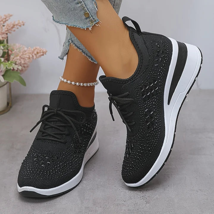 Platform Sneakers Dame Similisten – Snøre med Chunky Sål