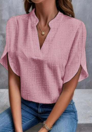 Chiffon Bluse Dame V-Hals – Let og Luftig