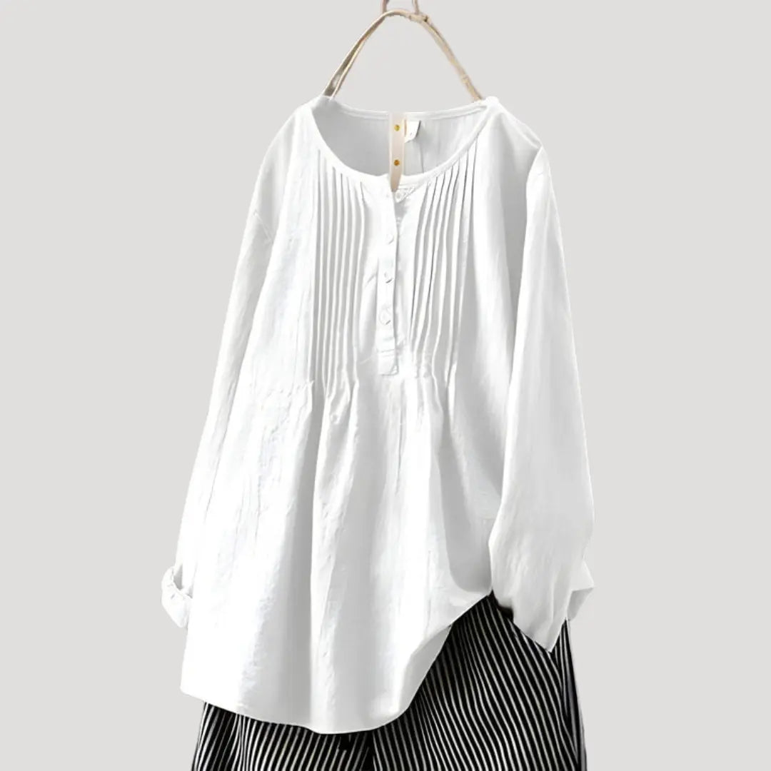 Tunikabluse til Kvinder | Plisseret Design med Lange Ærmer | Elegant og Komfortabel til Hverdag 3