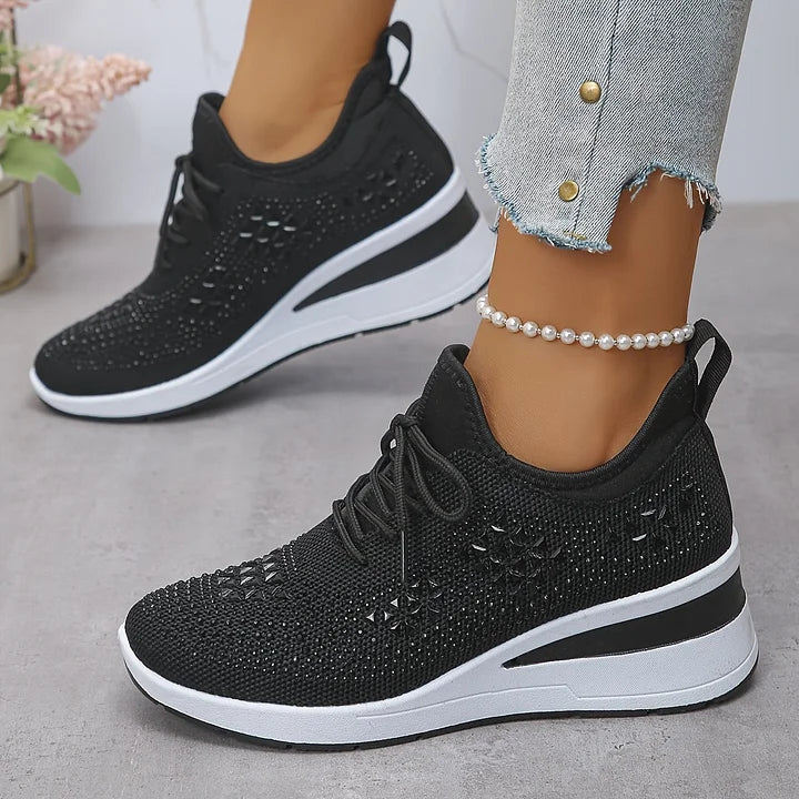 Platform Sneakers Dame Similisten – Snøre med Chunky Sål