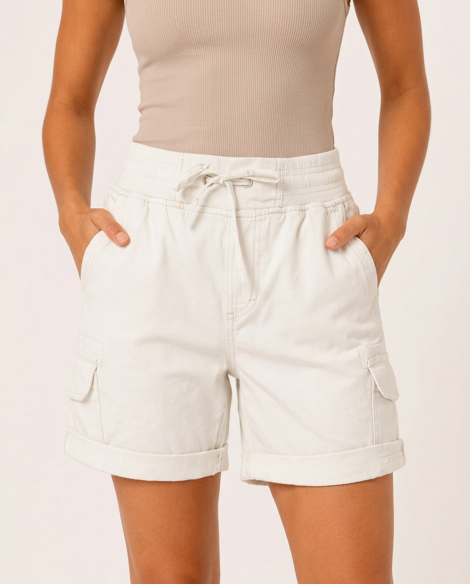 Cargoshorts Dame – Løs Pasform med Snøre og Flaplommer