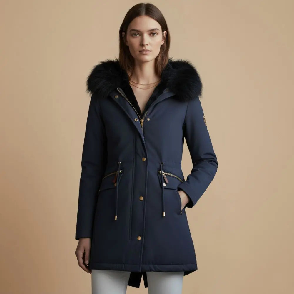 Vinterjakke Dame – Parka med Nepbont Hætte – Varm Isolerende Komfort til Vinterbrug