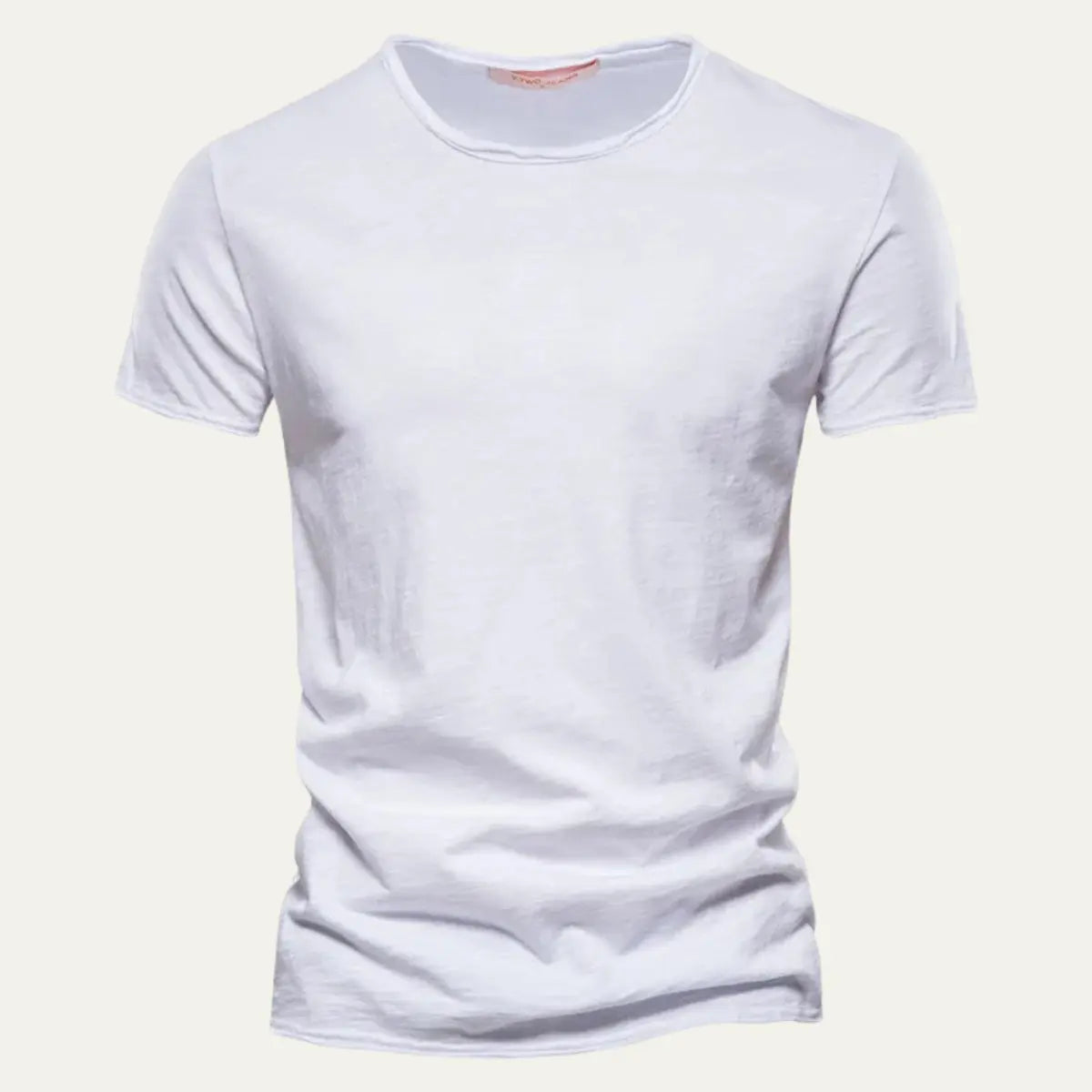 LetTee | Hvid T Shirt Herre i Blødt Bomuld med Rund Hals | Komfortabel og Åndbar til Hverdag 2