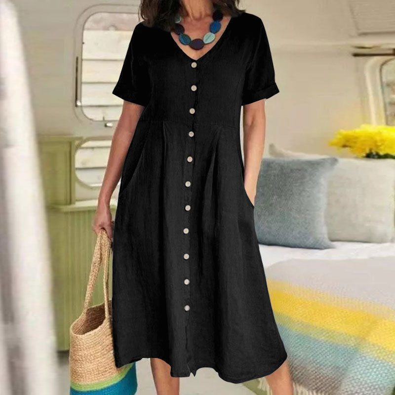 Button-Front Shirt Dress Women – Light Summer Dress