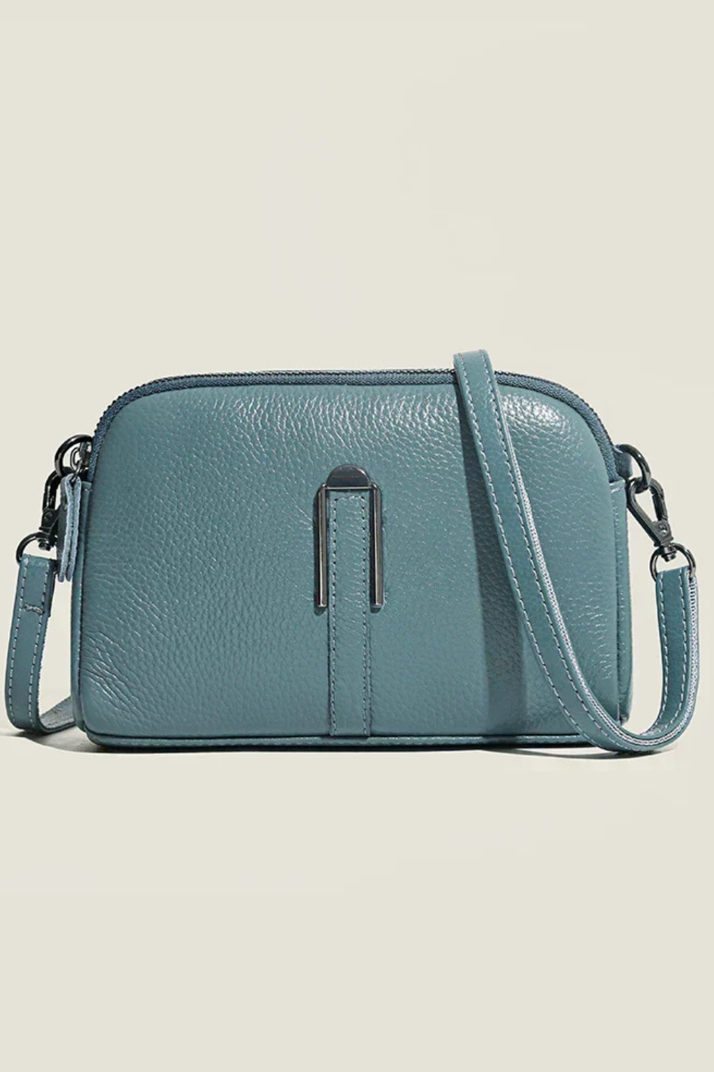 Kompakt Crossbody Taske Dame med Dobbelt Lynlås og Justerbar Rem | Ideel til Hverdagsbrug 6