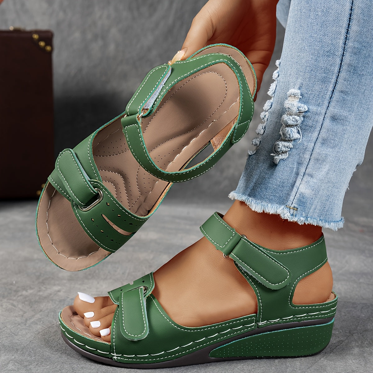 Women's Orthotic Wedge Sandals – Arch Support, Open Toe