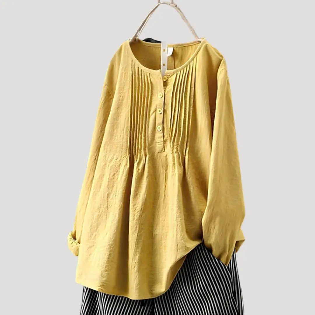 Tunikabluse til Kvinder | Plisseret Design med Lange Ærmer | Elegant og Komfortabel til Hverdag 4