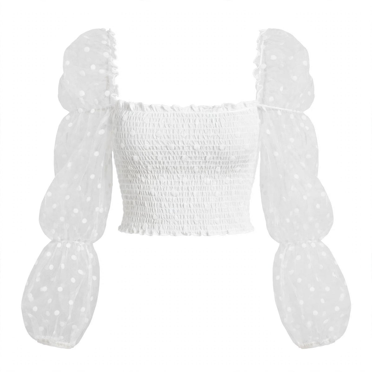 Chiffonbluse Dame – Pufærme Prikket Bluse Til Fest