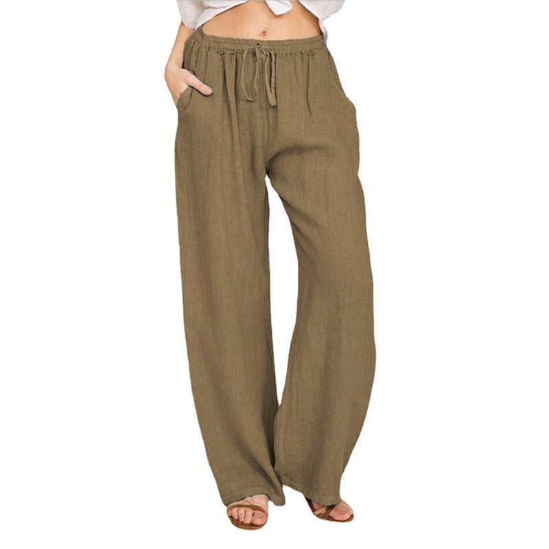 Linen Blend Pants Women – Wide Leg High Waist Linen Pants for Summer