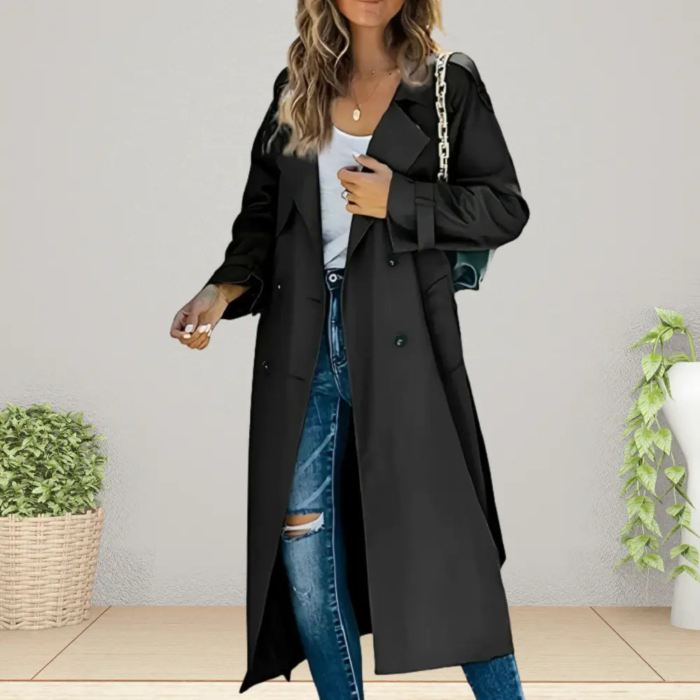Nora Collection | Trenchcoat til Kvinder med Dobbeltradet Lukning | Klassisk Design til Forår og Efterår 4