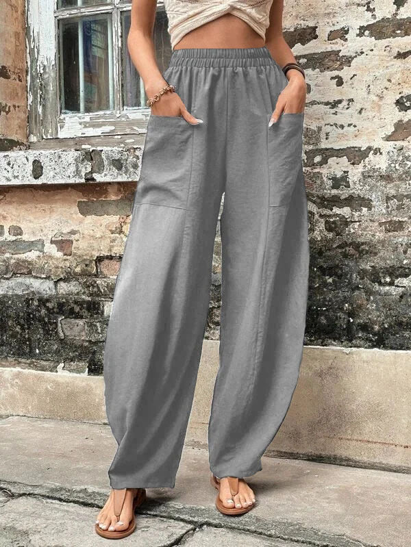 Harem Pants Women High Waist – Relaxed Wide Fit Pants for Summer