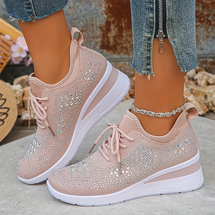 Platform Sneakers Dame Similisten – Snøre med Chunky Sål