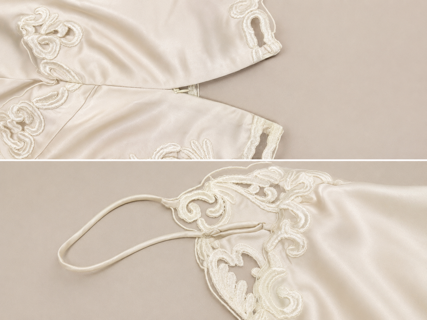 Blonde Camisole Top Dame – Buet Kant med Broderi