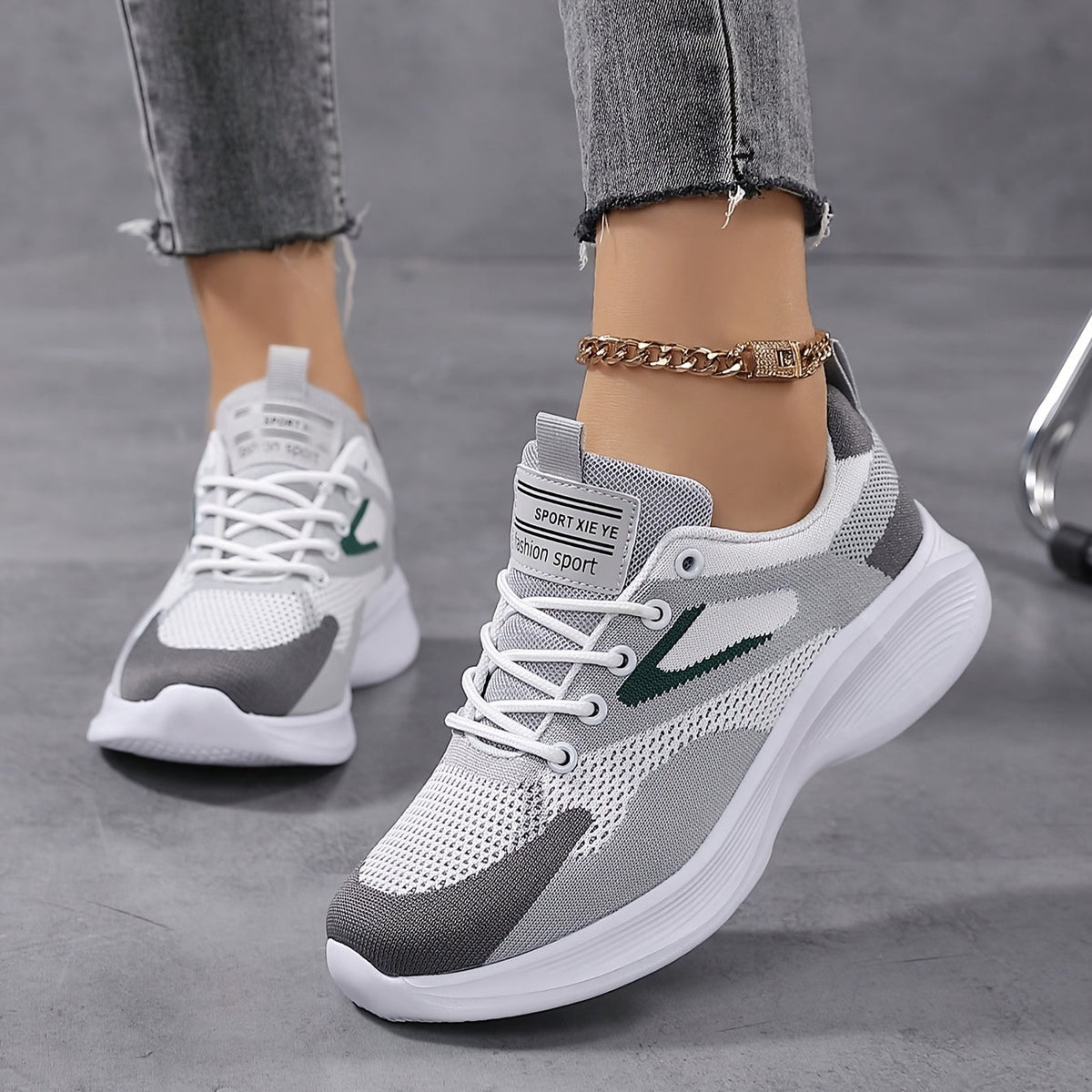 Sneakers Dame – Hvide Bløde Komfort Snøresneakers i Mesh