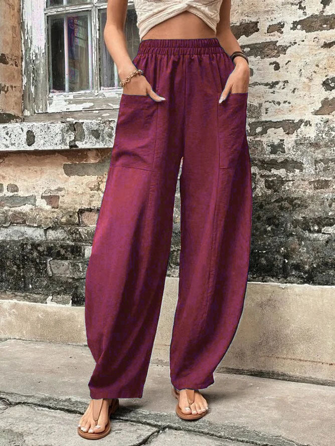 Harem Pants Women High Waist – Relaxed Wide Fit Pants for Summer