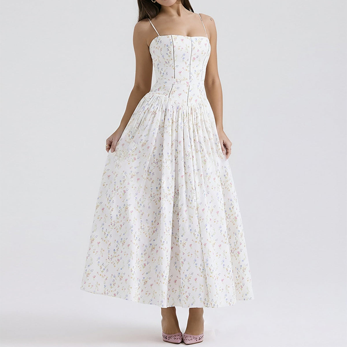 Blomstret Maxikjole Dame – Sommerkjole med Print