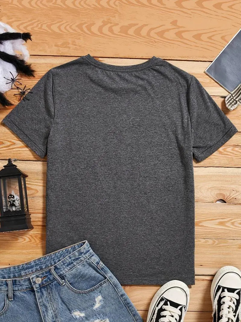 Selma T-shirt Dame med Hjerteprint – Løs Pasform i Bomuld  Panorla