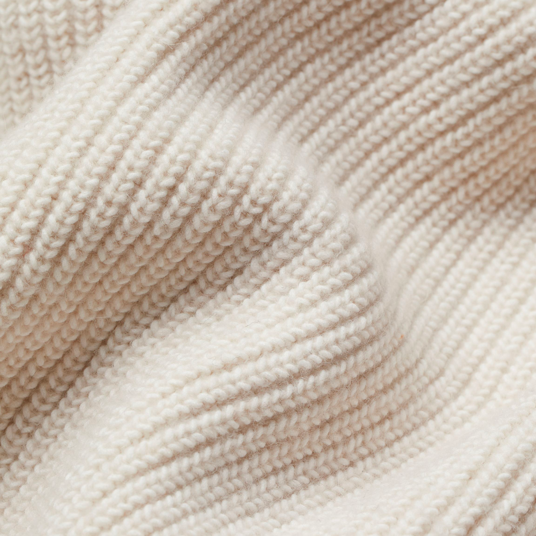 Women's Oversized Wool Cardigan – Ribbed, Pockets