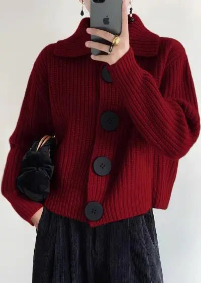 Astrid | Cardigan Dame – Struktureret Strik, Knaplukning & Let Komfort