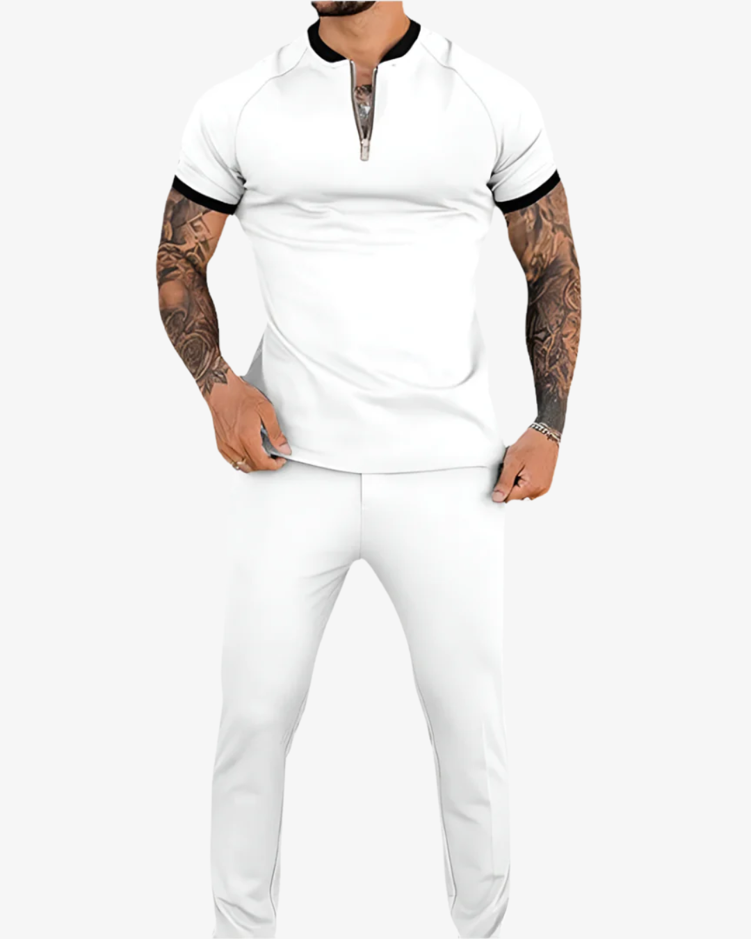 Åndbar 2-Delt Polo Shirt & Shorts Sæt til Mænd - Komfortabel Sommerstil 3