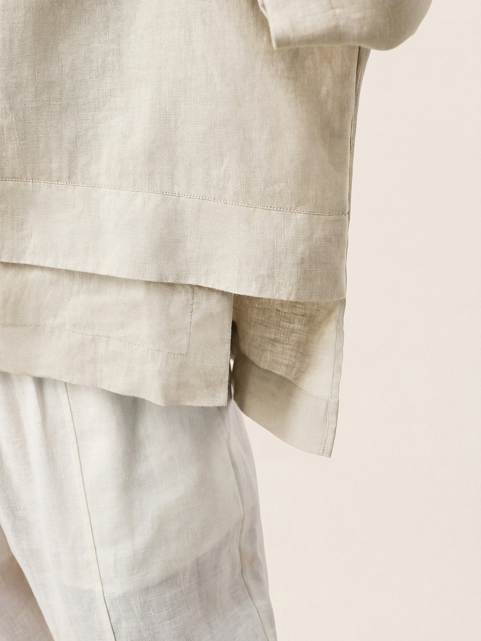 Viola Hørtop Dame – Drop Shoulder med Asymmetrisk Lag-kant