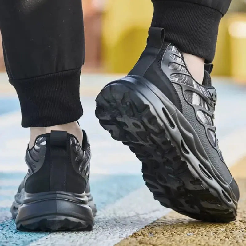 Sikkerhedssko til Mænd | Ståltå Arbejdssko med Drejelukning | Skridsikker og Komfortabel til Hverdagsbrug 2