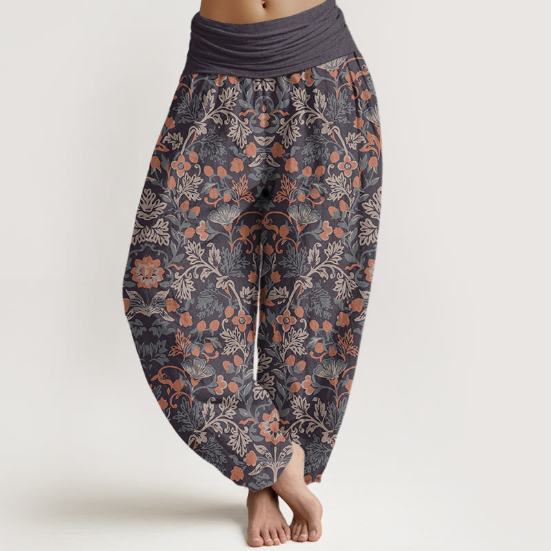 Bohemian Harem Bukser til Kvinder med Blomsterdesign og Elastisk Talje 5