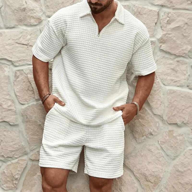 Breezy Homme - To-Piece Casual Capri Sæt til Mænd med Letvægts Design 0
