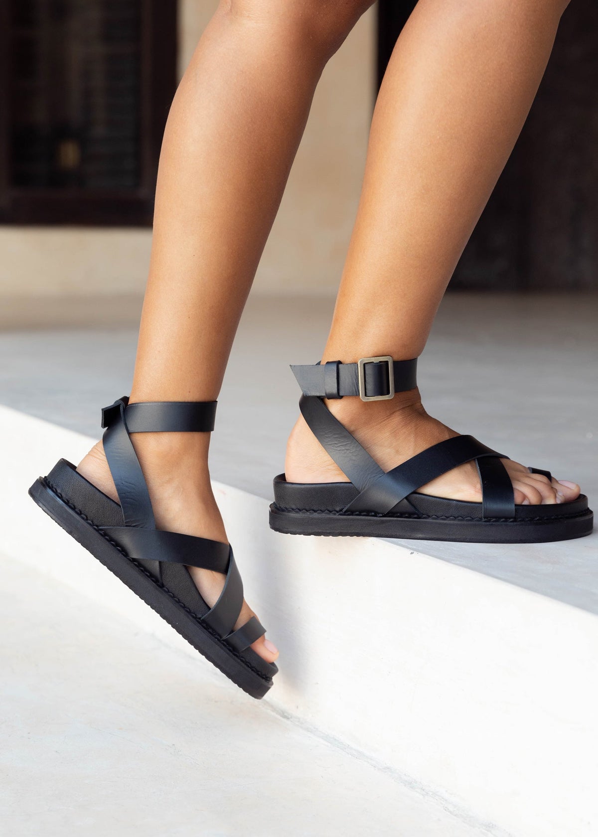 Slip-In Sandaler Dame Læder – Spænderem til Sommer