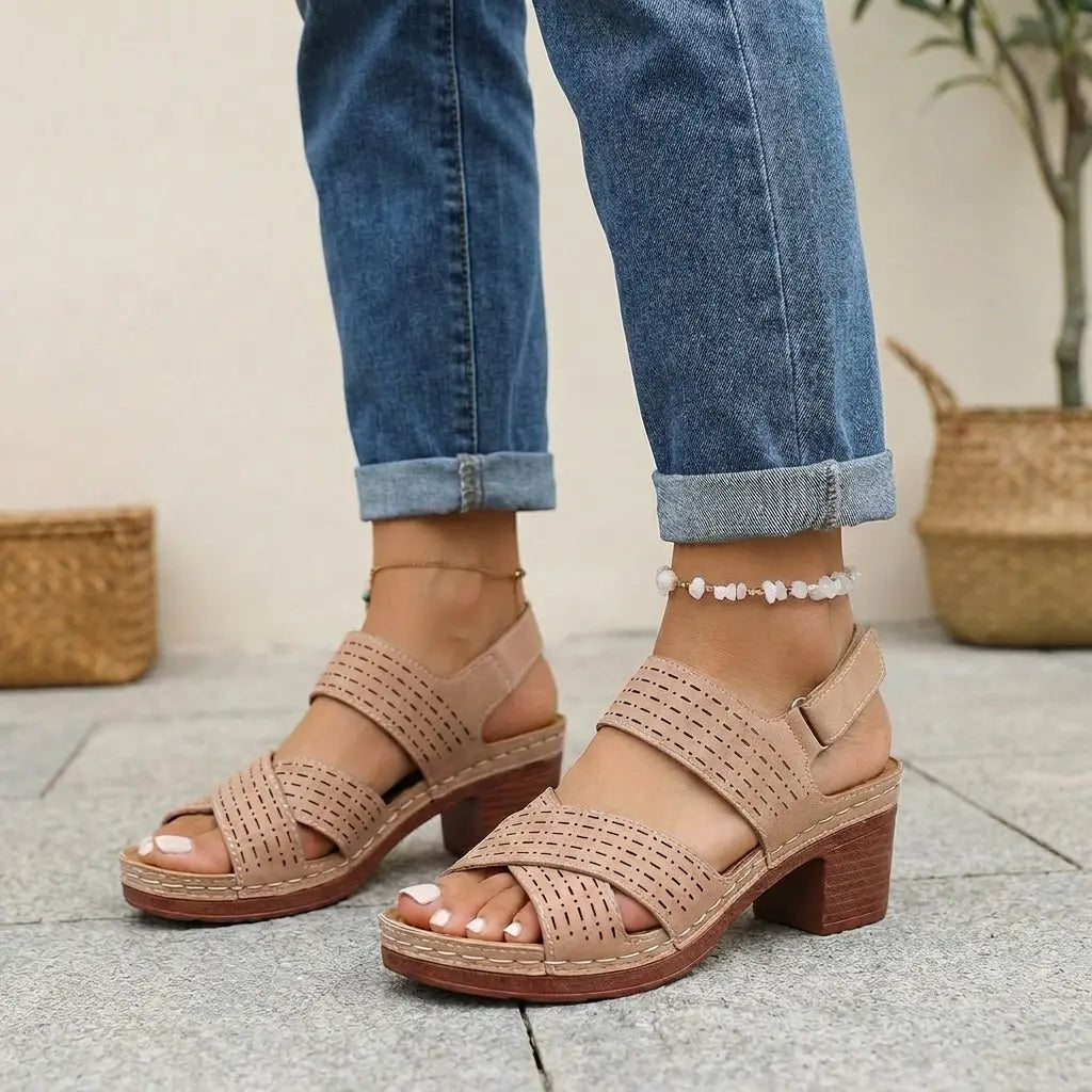 Ortopædiske Sandaler Dame | Platform Sandaler med Blokhæl & Ergonomisk Design for Komfort 2