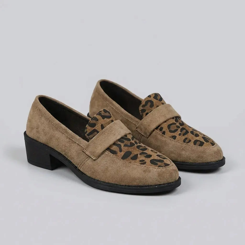 Fiona | Leopardprint Loafers Dame med Blok Hæl for Komfort og Stil 6
