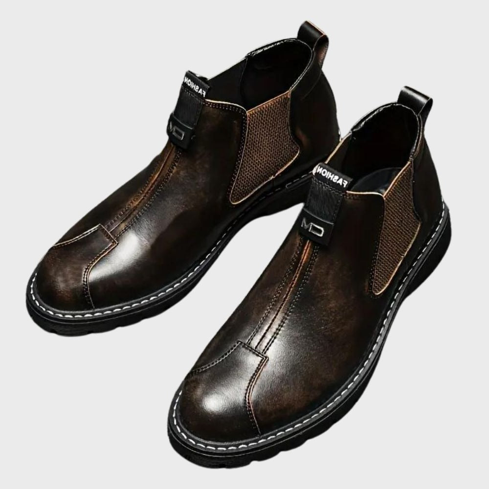 Trendy Chelsea Støvler Herre i PU-læder - Komfortable Slip-On Støvler til Efteråret 1