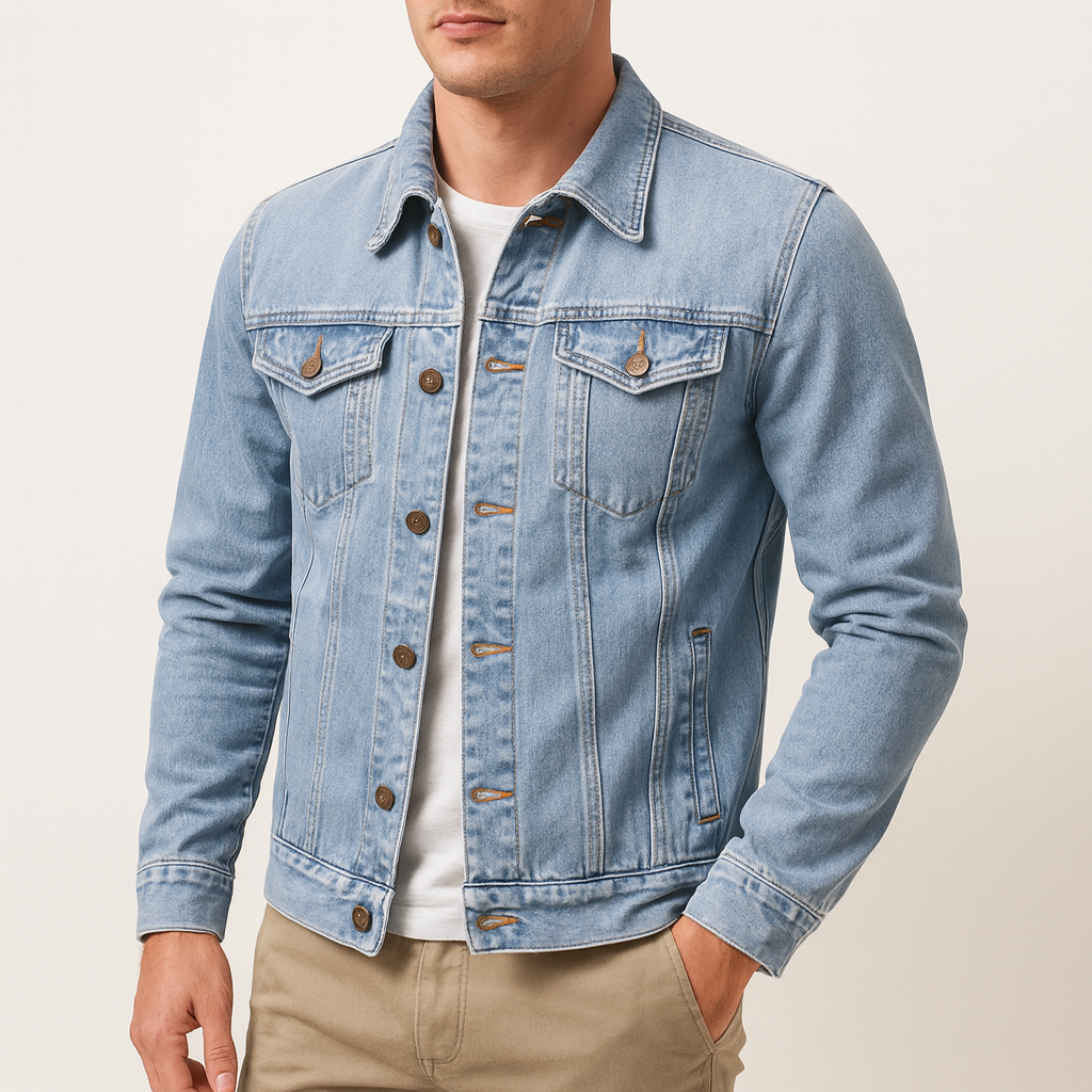 Herre Jakke i Klassisk Stil – Casual Jakke til Forår og Efterår, Komfortabel Pasform og Alsidig Styling 2