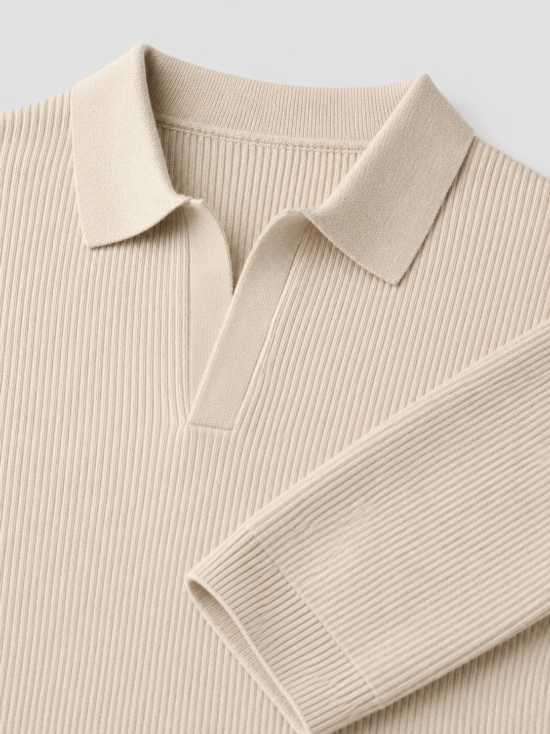 Ribstrik Polo Top Dame – Krave med Knaplukning