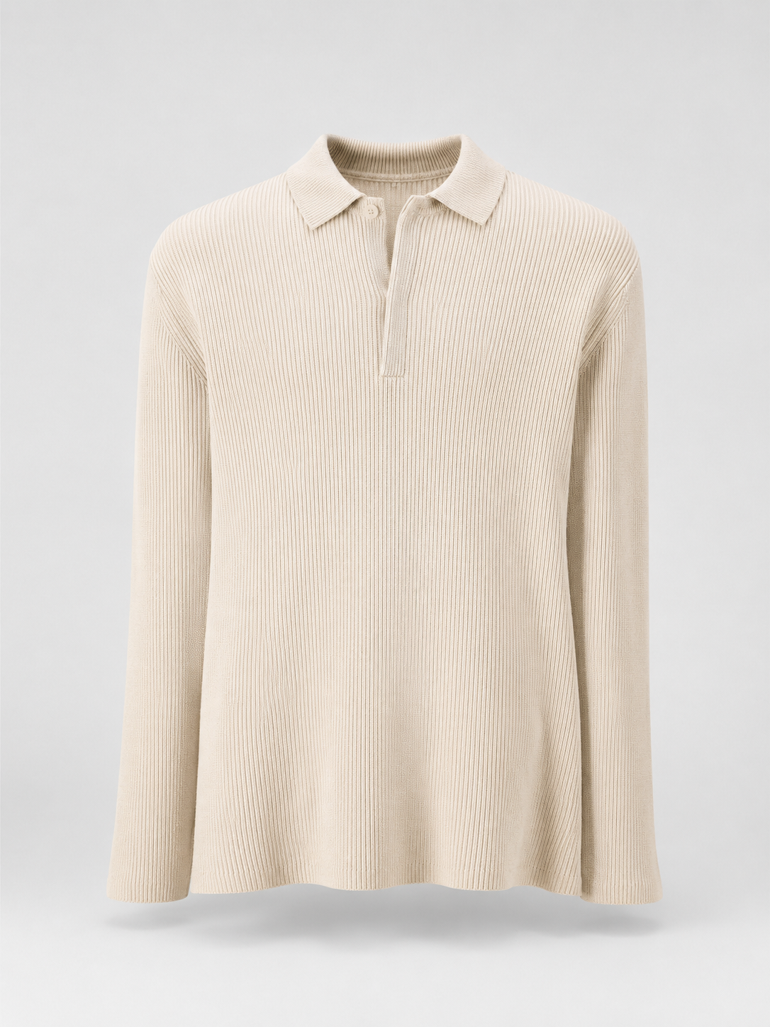 Ribstrik Polo Top Dame – Krave med Knaplukning