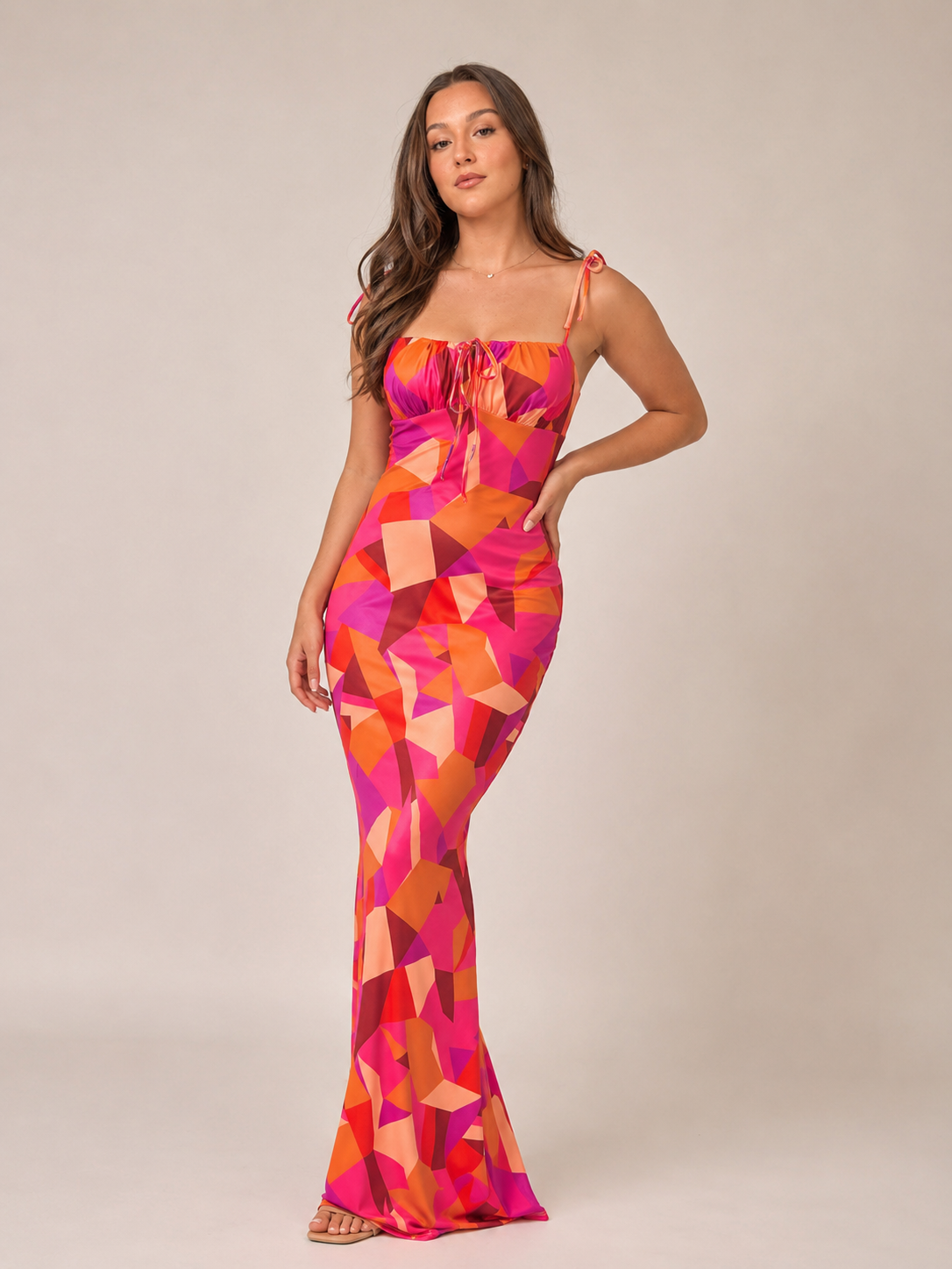 Floral Maxi Dress Women – Sweetheart Neckline Bow Detail
