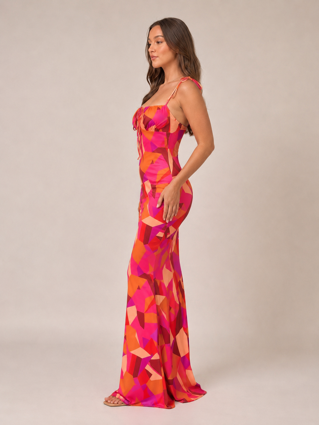 Floral Maxi Dress Women – Sweetheart Neckline Bow Detail