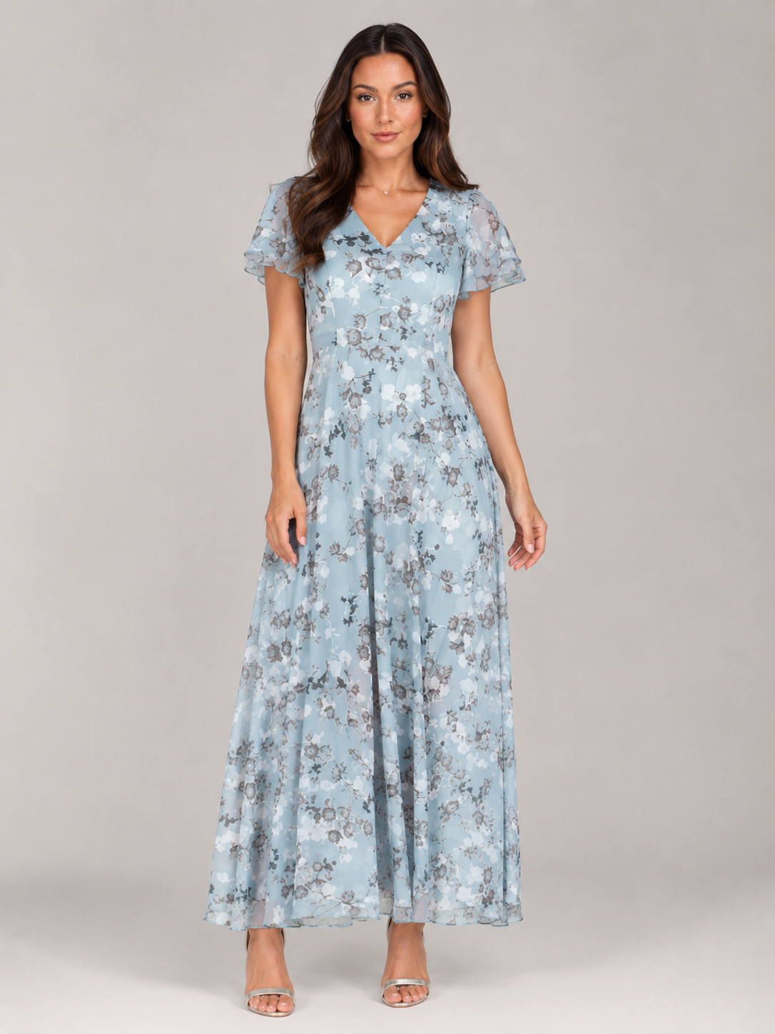 Floral Maxi Dress Women – Butterfly Sleeve A-Line Dress