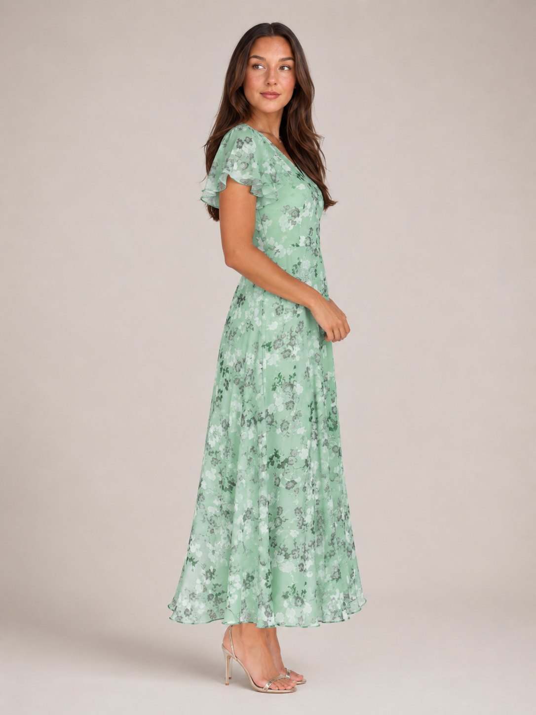Floral Maxi Dress Women – Butterfly Sleeve A-Line Dress