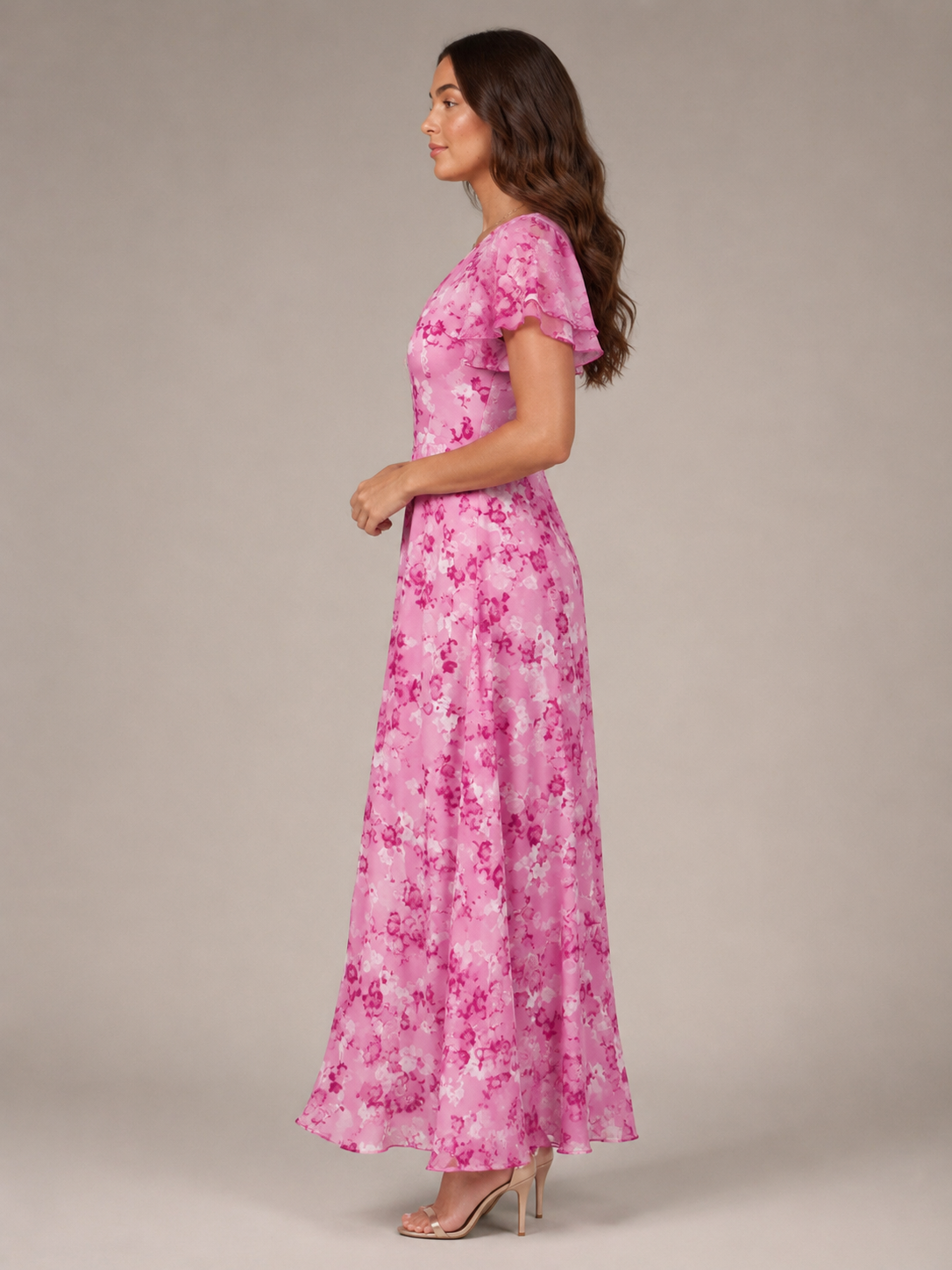 Floral Maxi Dress Women – Butterfly Sleeve A-Line Dress