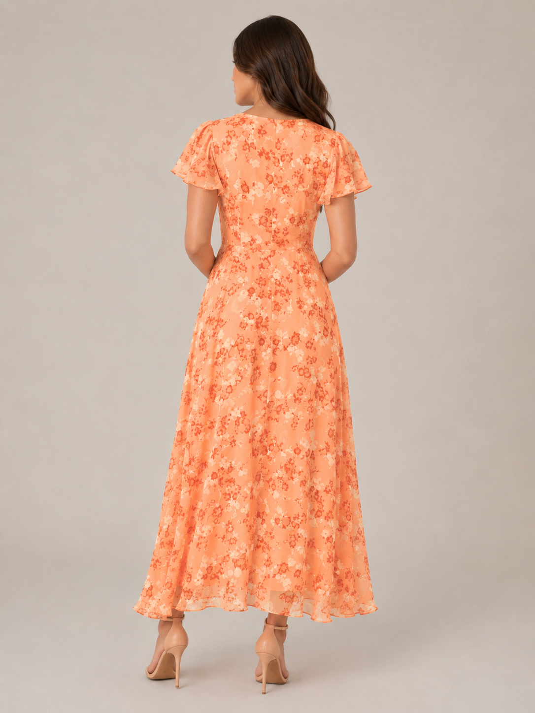 Floral Maxi Dress Women – Butterfly Sleeve A-Line Dress