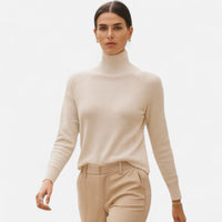 Ane Finstrikket Sweater Dame – Mock Neck i Uldblanding