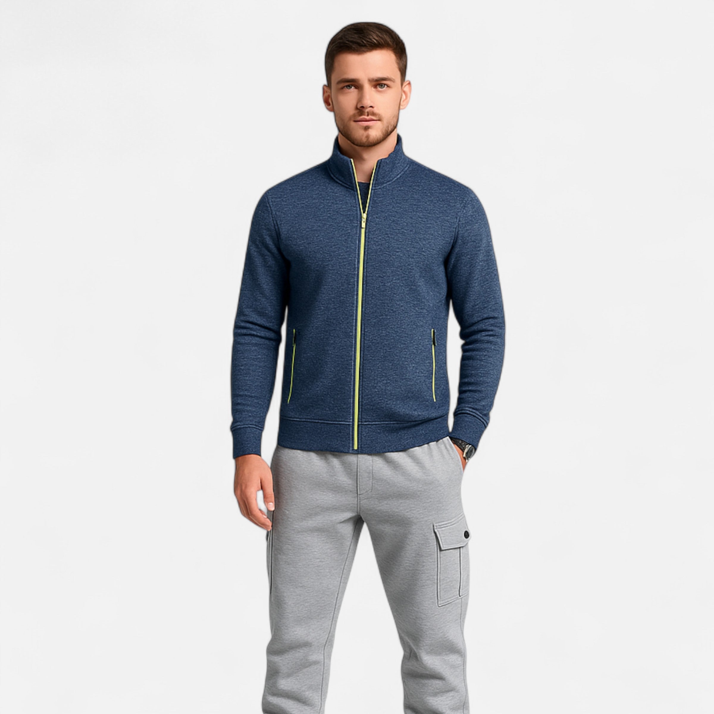 Oliver | Herre Cardigan med Lynlås – Klassisk Efterårs- og Vinterstrik