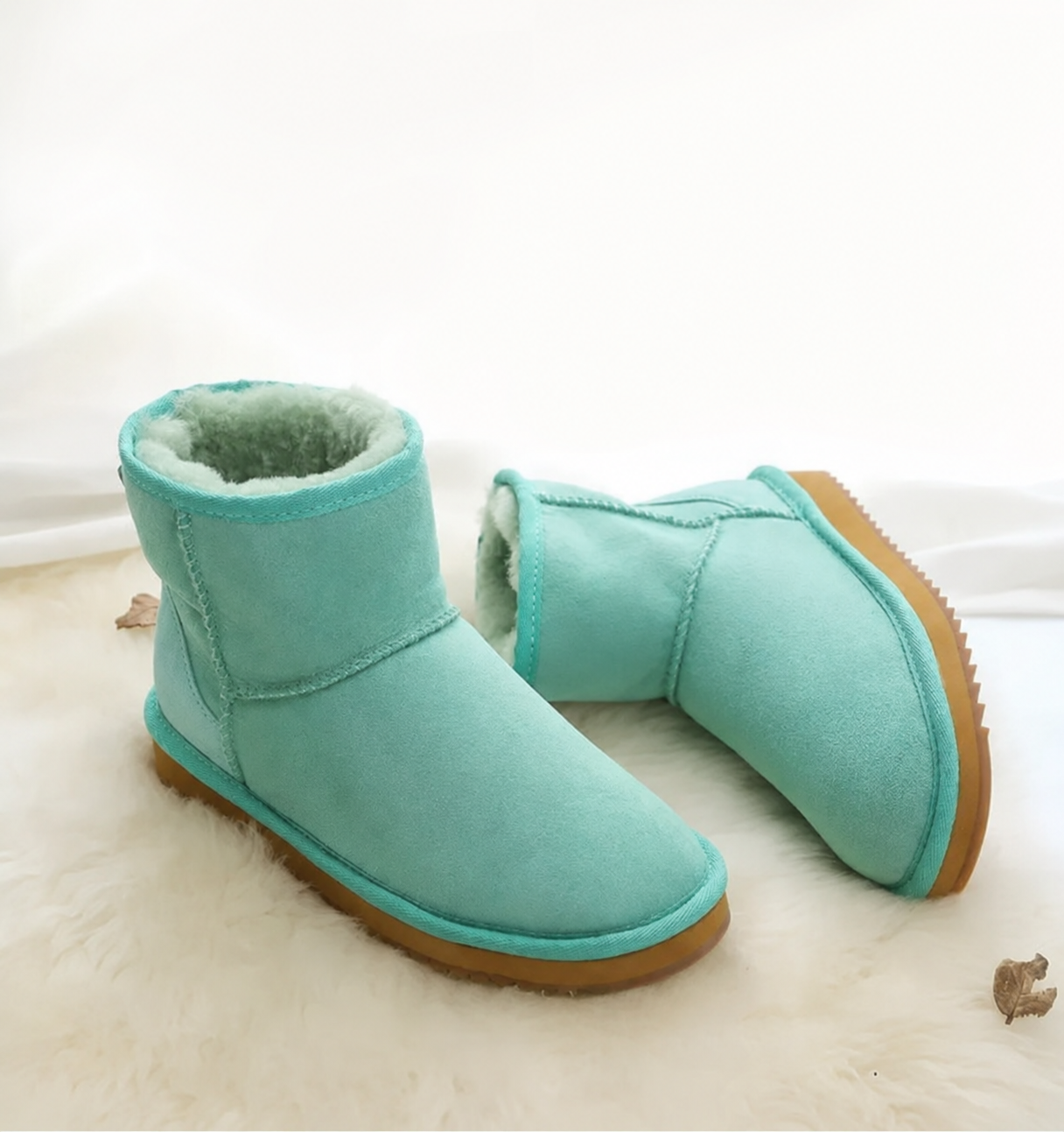 Women's Sheepskin Ankle Boots – Genuine Fur, Warm Slip-On