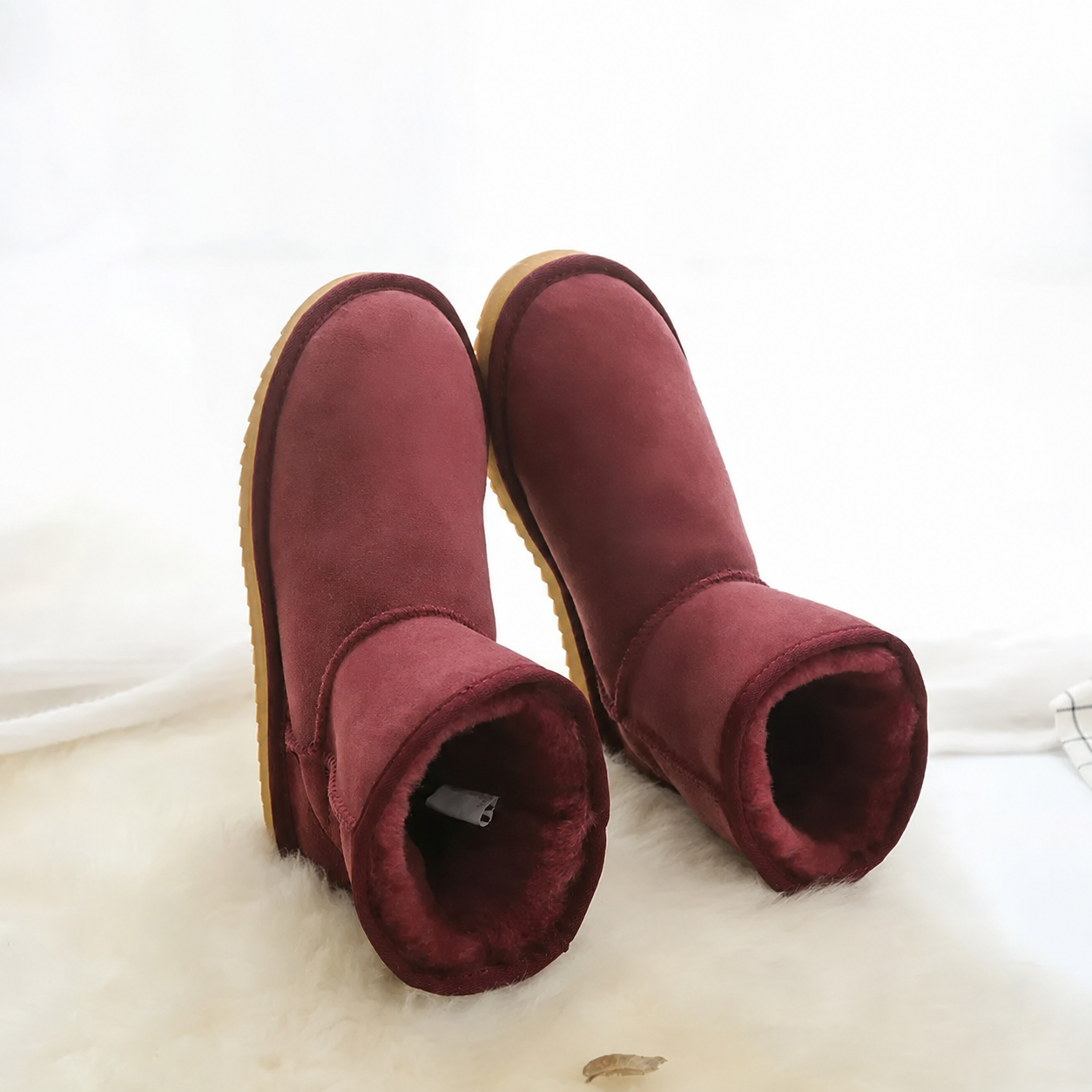 Women's Sheepskin Ankle Boots – Genuine Fur, Warm Slip-On