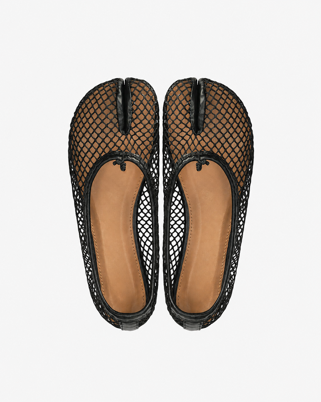 Tabi Ballerina Dame Fishnet – Netstof Sko med Split-Toe