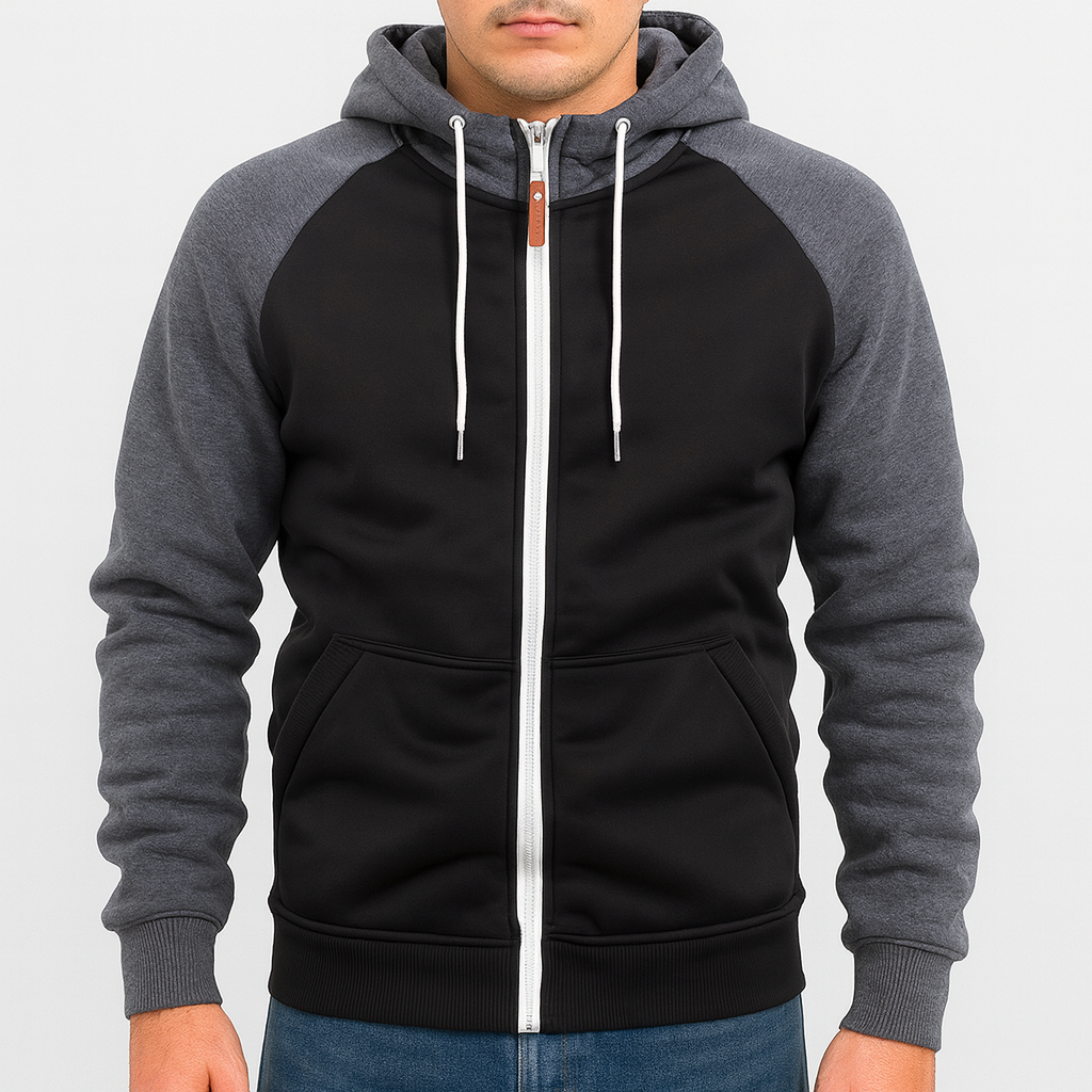 Casual Zip Hoodie til Mænd – Blød Polyesterblanding, Modern Fit, Lynlås, Ideel til Afslapning og Lag-På-Lag Styling 8